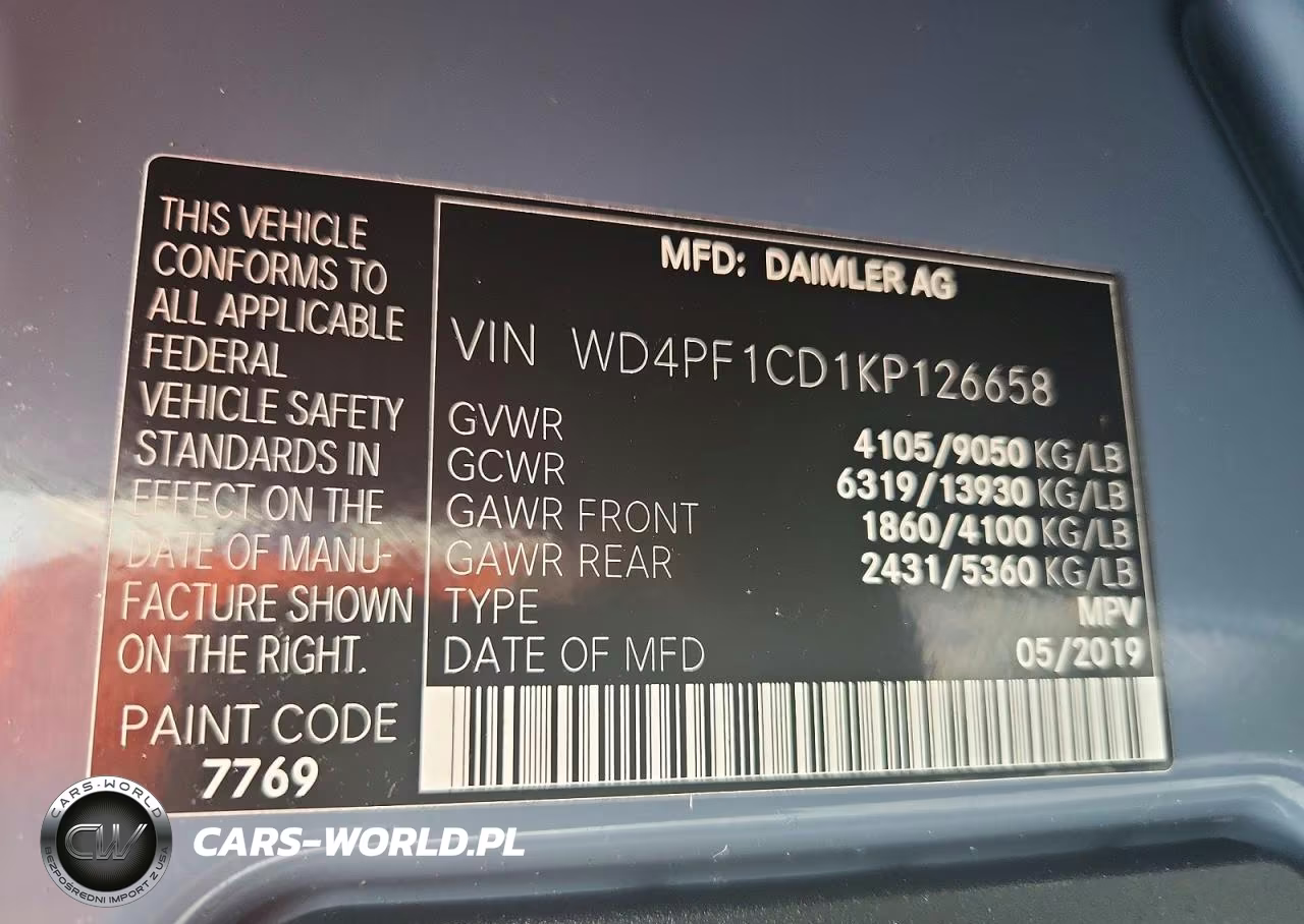 2019 Mercedes Benz Sprinter 2500 Delivery Van VIN:WD4PF1CD1KP126658 - 13