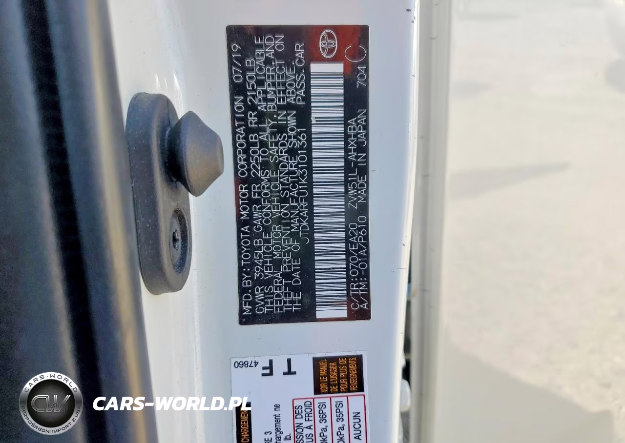 2019 Toyota Prius Xle VIN:JTDKARFU1K3101361 - 12