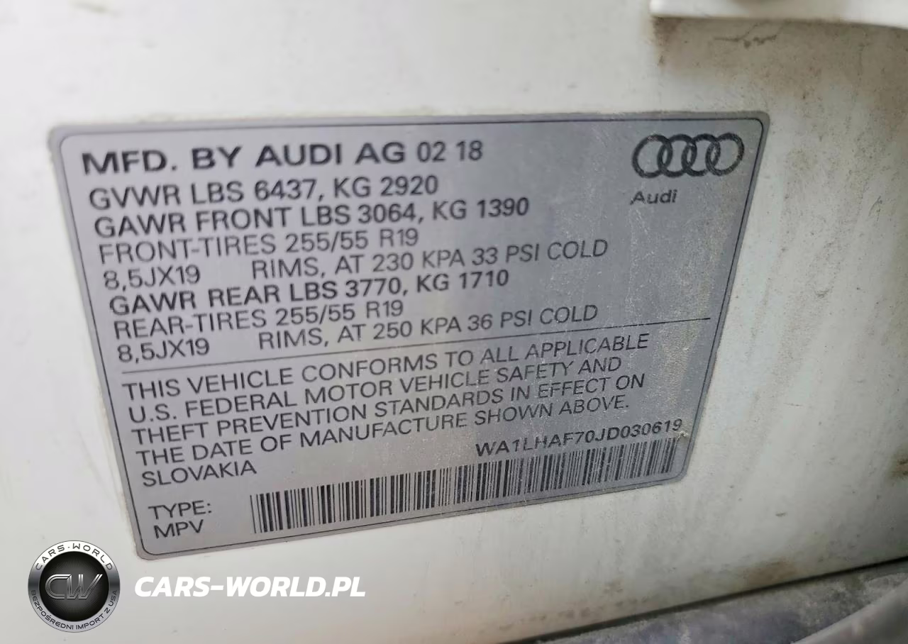 2018 Audi Sq7 Premium Plus VIN:WA1LHAF70JD030619 - 13
