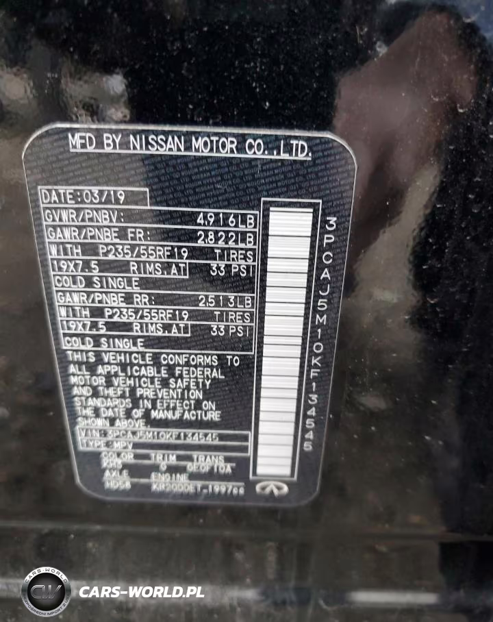 2019 Infiniti Qx50 Essential VIN:3PCAJ5M10KF134545 - 13