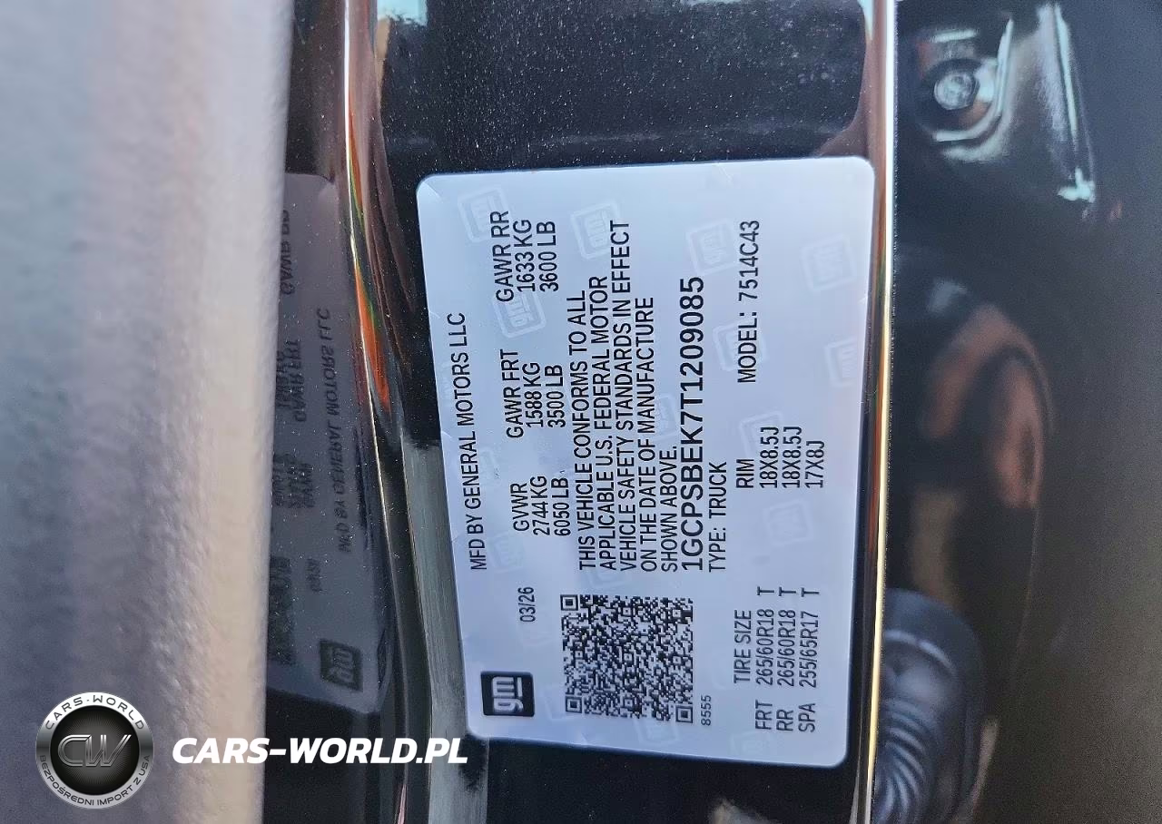 2026 Chevrolet Colorado VIN:1GCPSBEK7T1209085 - 12