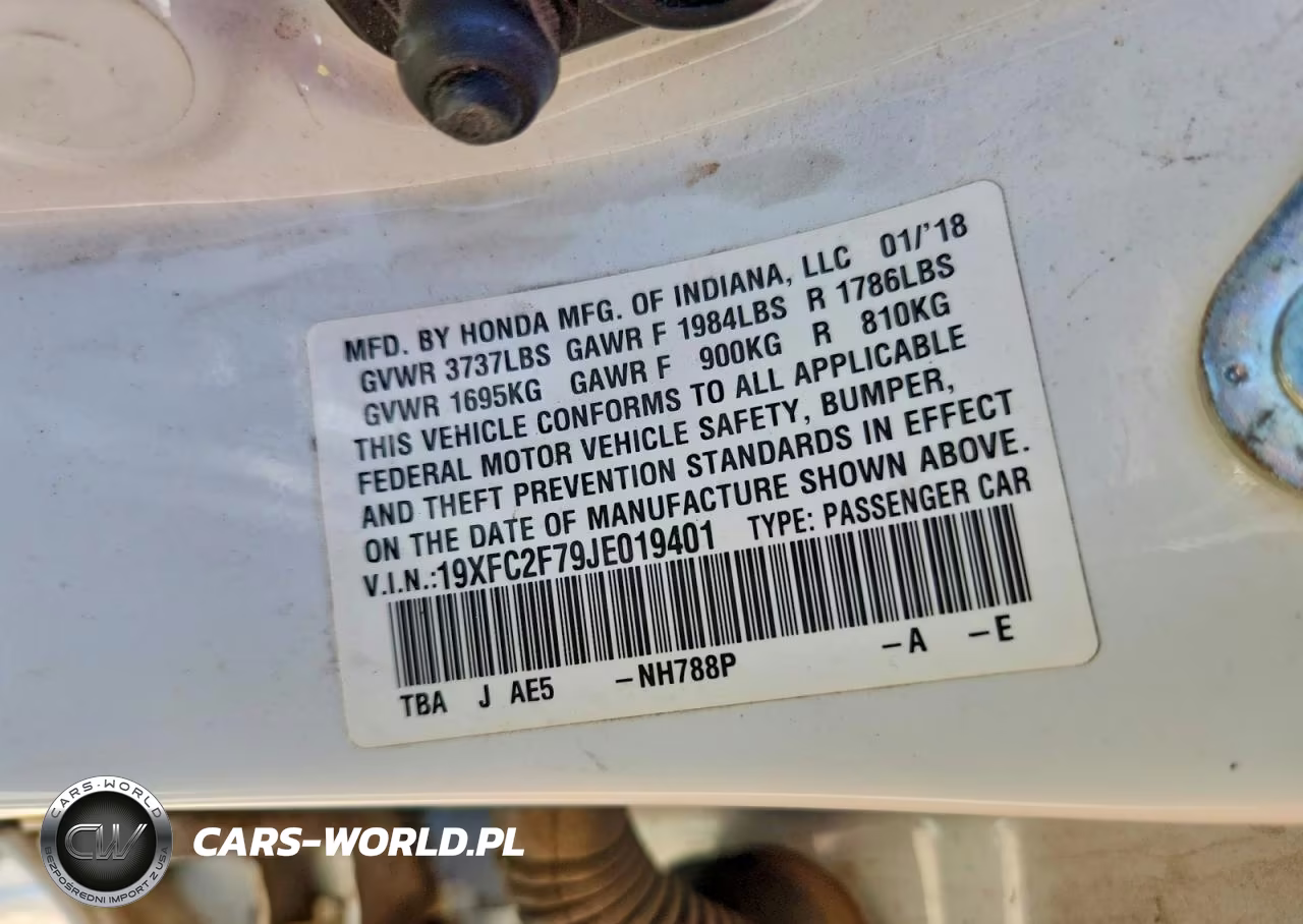2018 Honda Civic Ex VIN:19XFC2F79JE019401 - 12