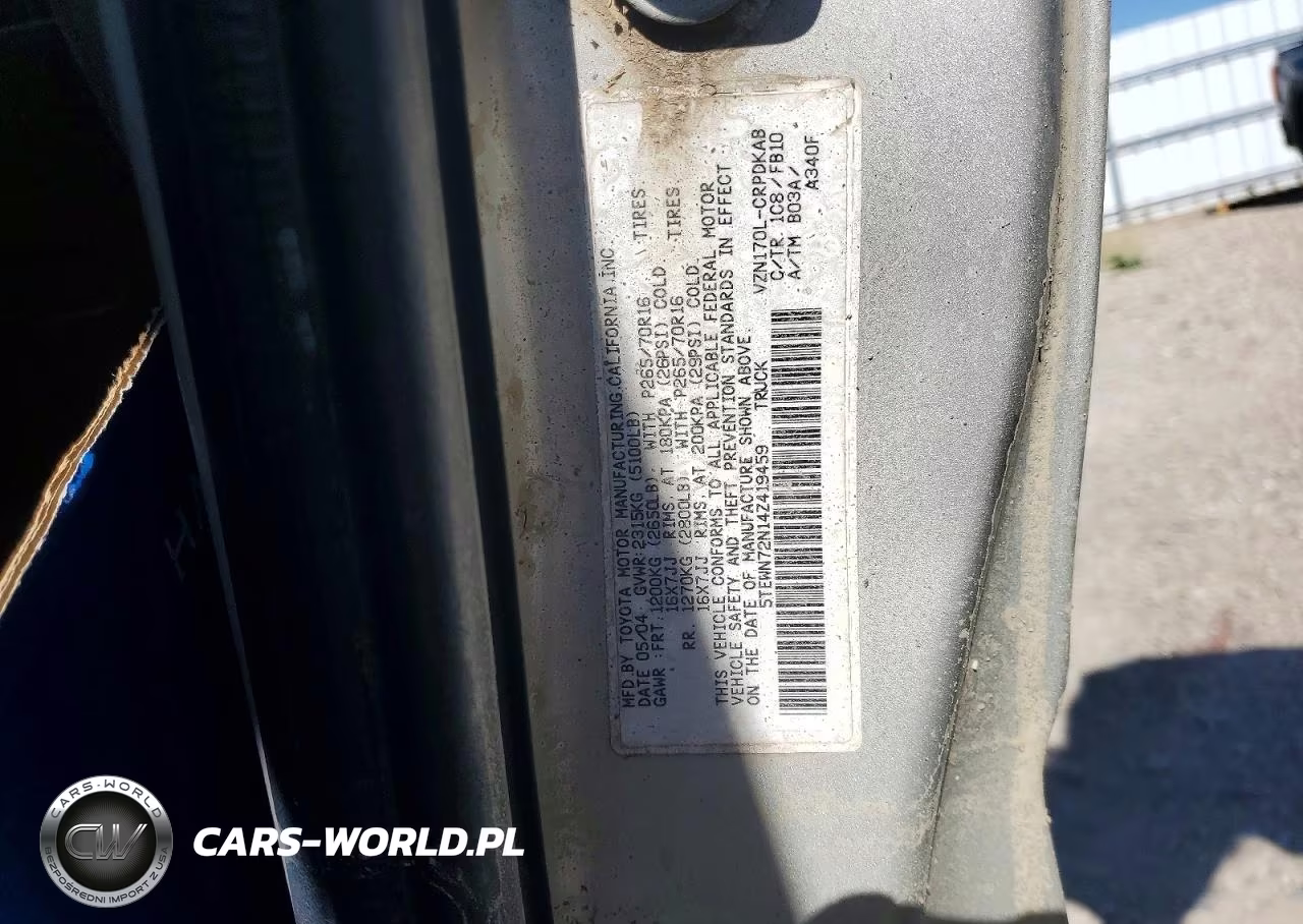 2004 Toyota Tacoma Xtracab VIN:5TEWN72N14Z419459 - 12