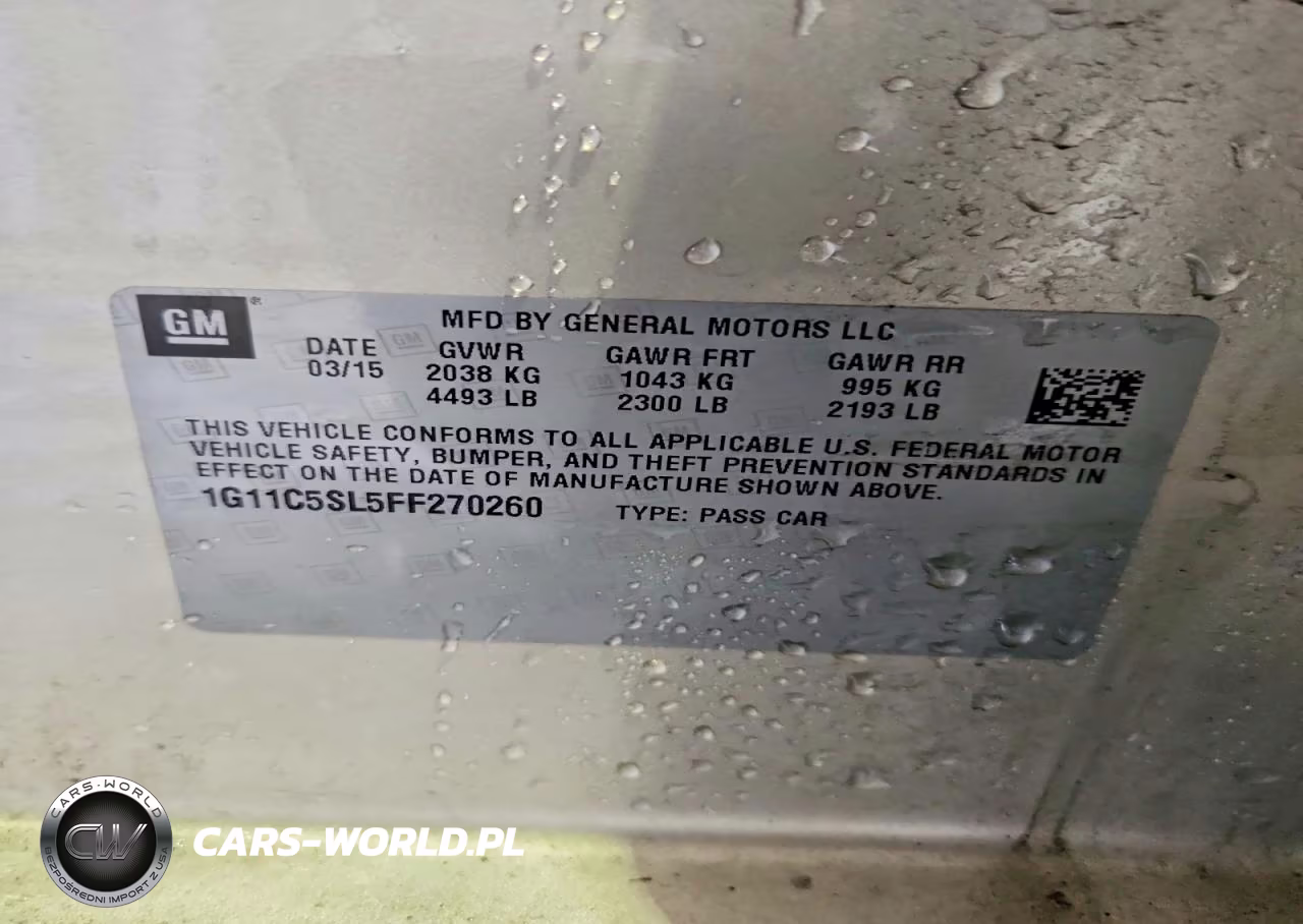 2015 Chevrolet Malibu 1Lt VIN:1G11C5SL5FF270260 - 12