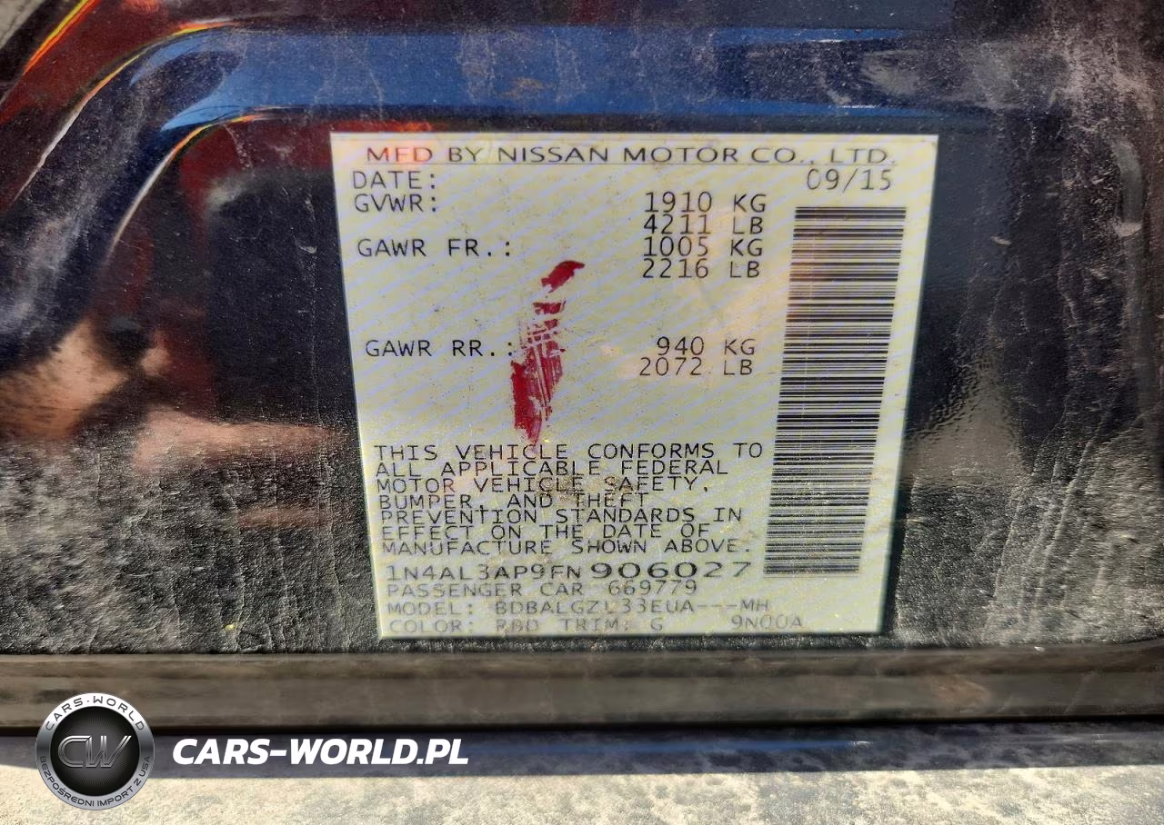 2015 Nissan Altima 2.5 S VIN:1N4AL3AP9FN906027 - 12