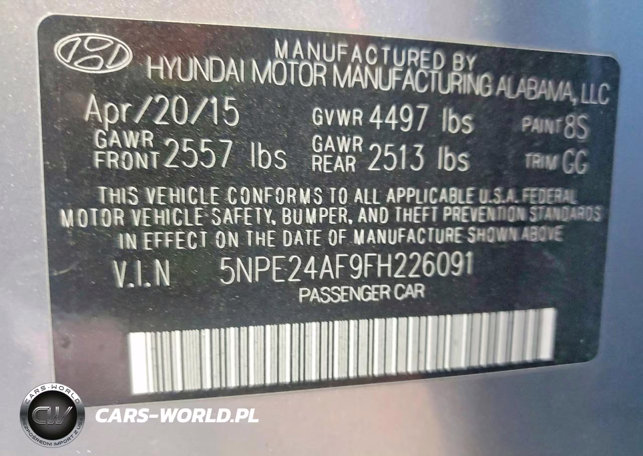 2015 Hyundai Sonata Se VIN:5NPE24AF9FH226091 - 13