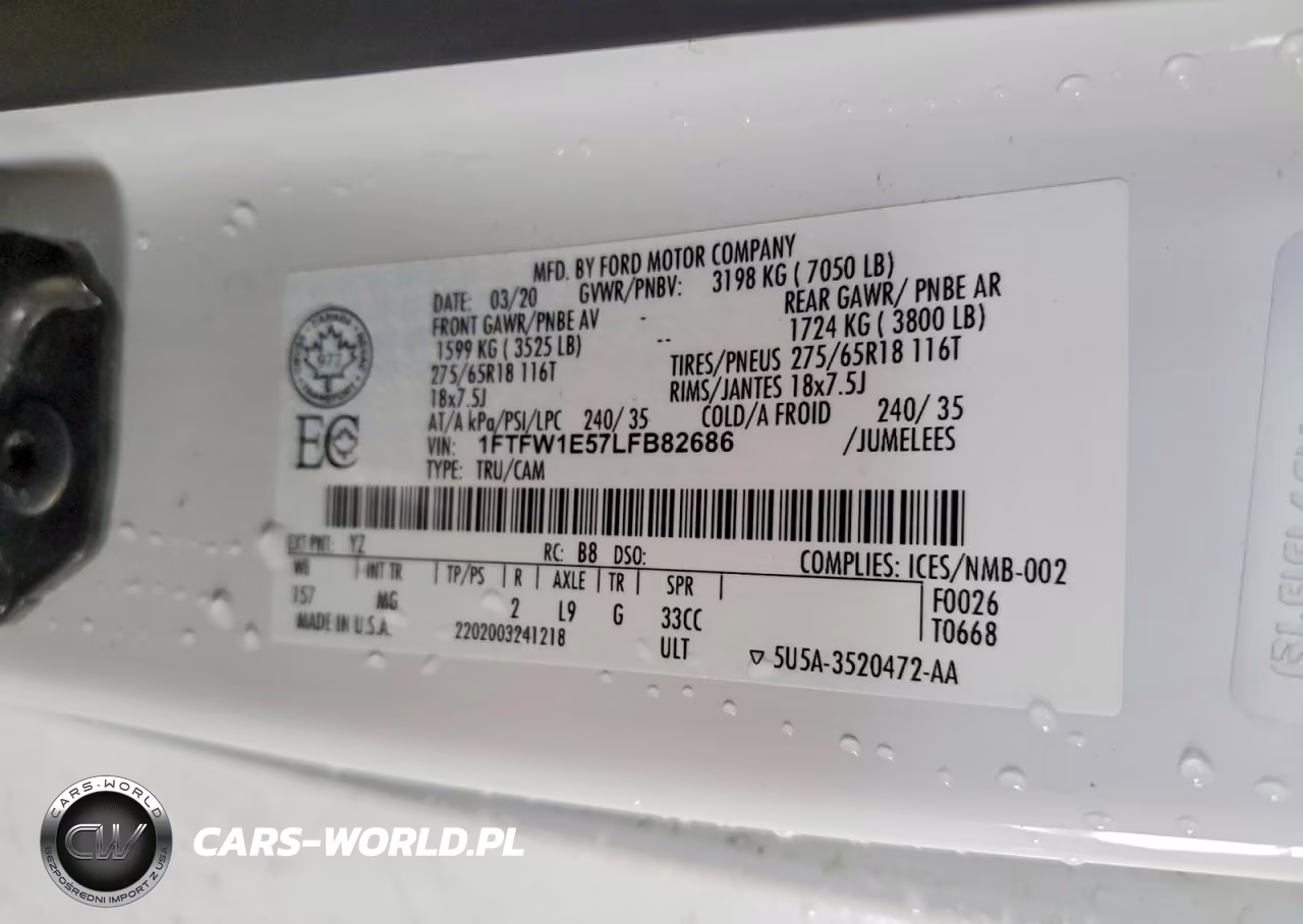 2020 Ford F150 Supercrew VIN:1FTFW1E57LFB82686 - 12