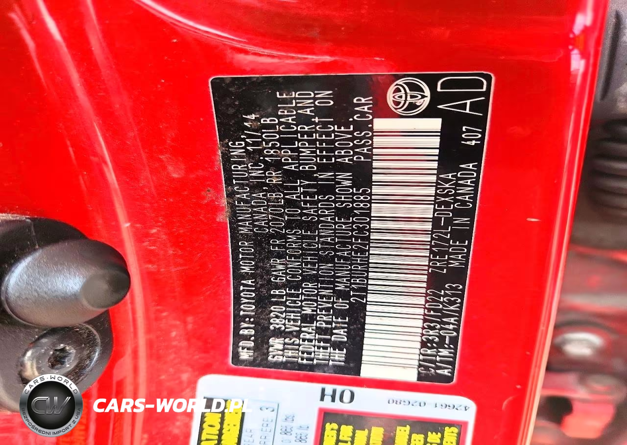 2015 Toyota Corolla S Plus VIN:2T1BURHE2FC301885 - 12