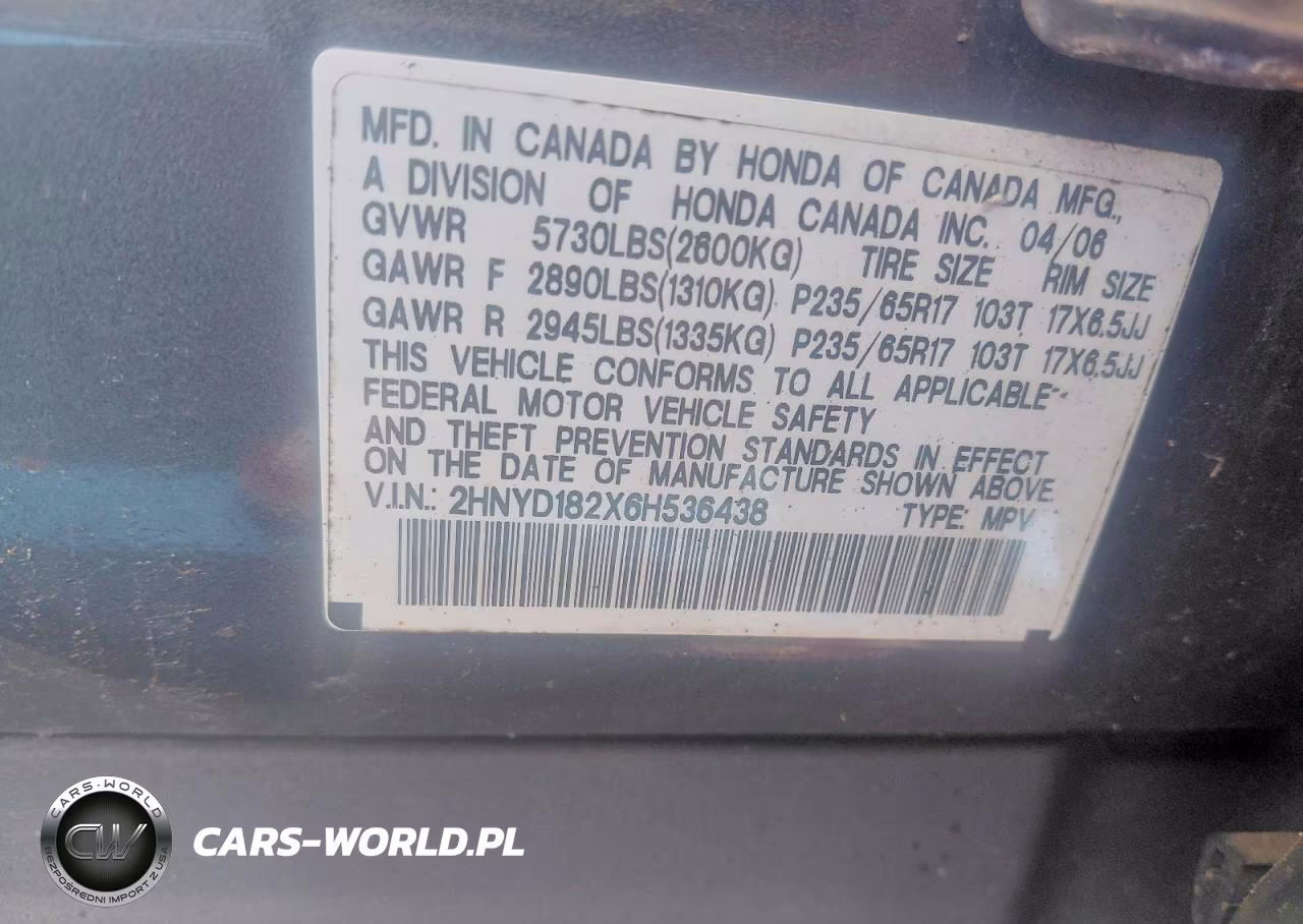 2006 Acura Mdx VIN:2HNYD182X6H536438 - 10