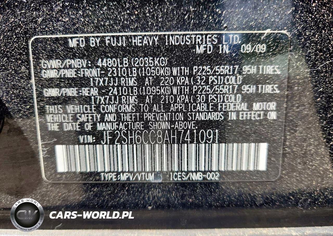 2010 Subaru Forester 2.5X Premium VIN:JF2SH6CC8AH741091 - 13