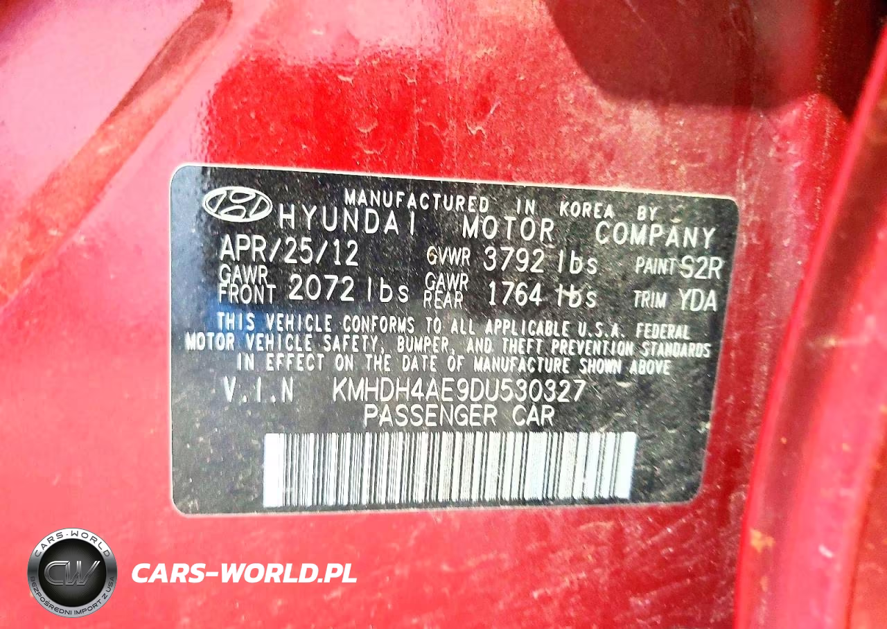 2013 Hyundai Elantra Gls VIN:KMHDH4AE9DU530327 - 13