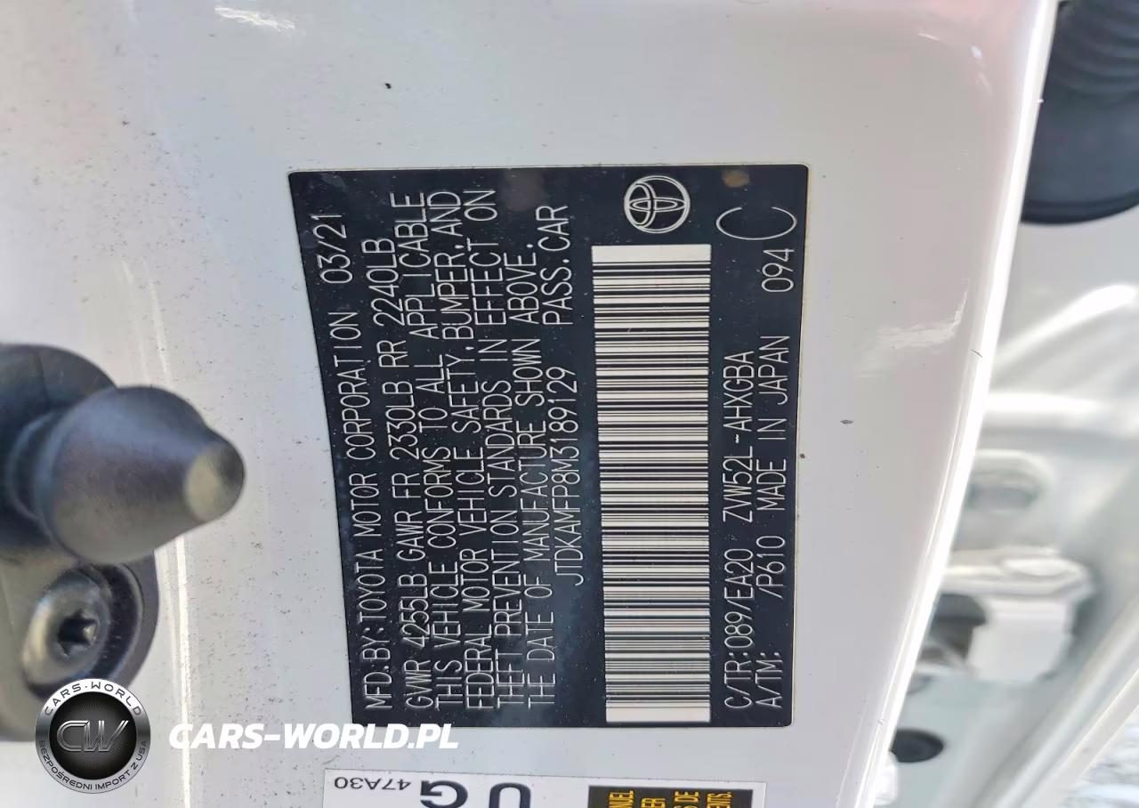 2021 Toyota Prius Prime Xle VIN:JTDKAMFP8M3189129 - 12