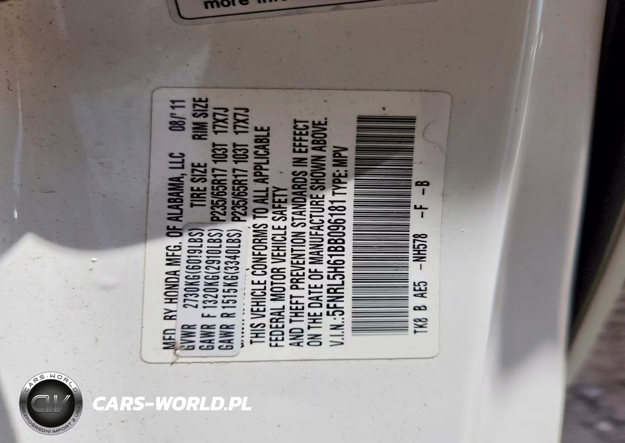 2011 Honda Odyssey Exl VIN:5FNRL5H61BB096181 - 12