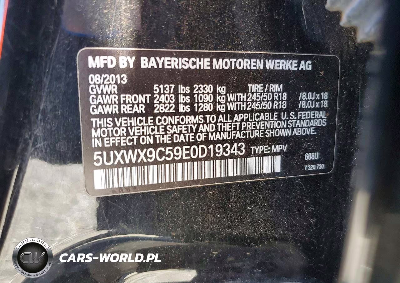 2014 BMW X3 xDrive28I VIN:5UXWX9C59E0D19343 - 12