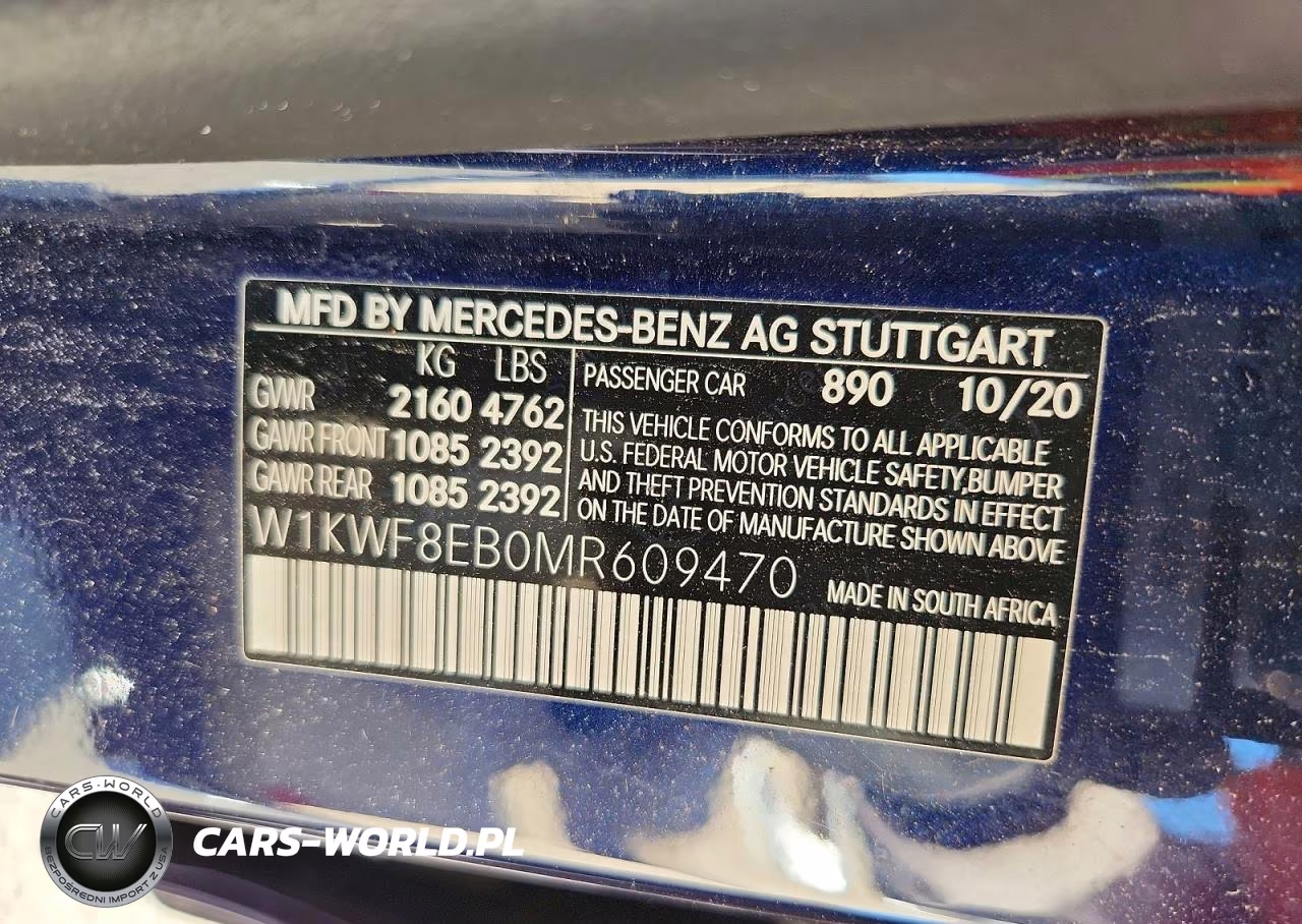 2021 Mercedes-Benz C 300 4Matic VIN:W1KWF8EB0MR609470 - 13