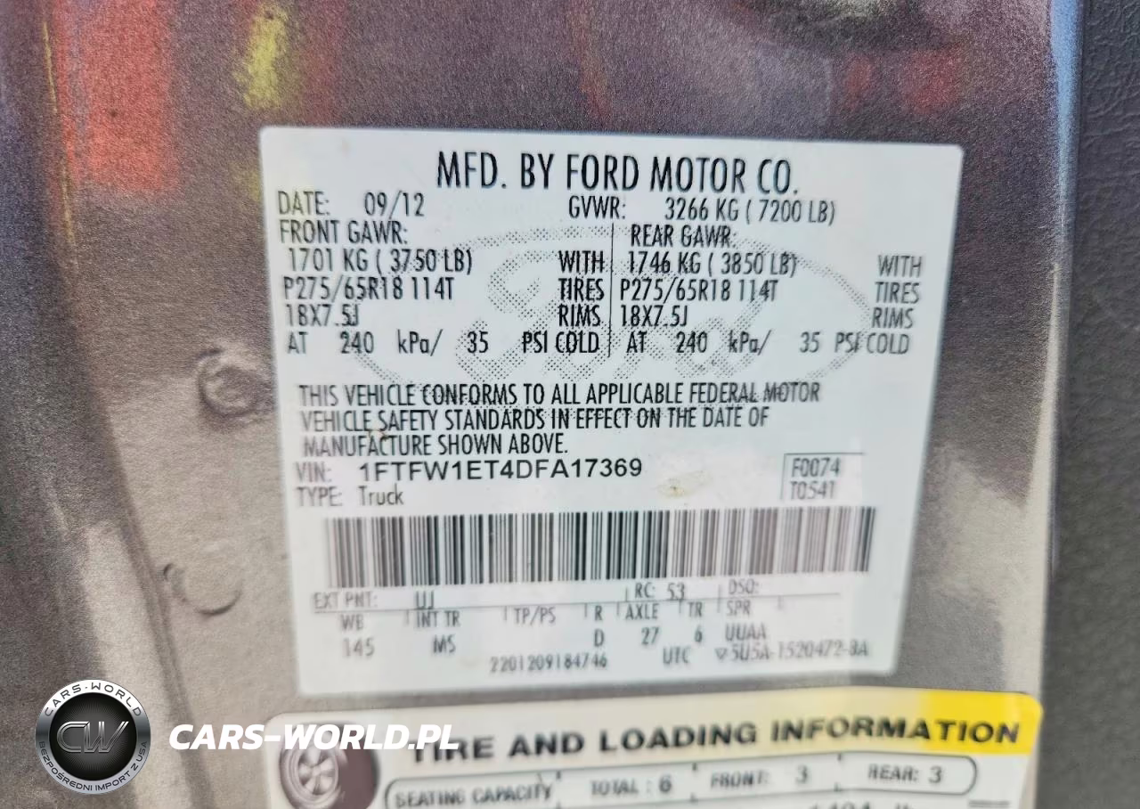 2013 Ford F150 Supercrew VIN:1FTFW1ET4DFA17369 - 12