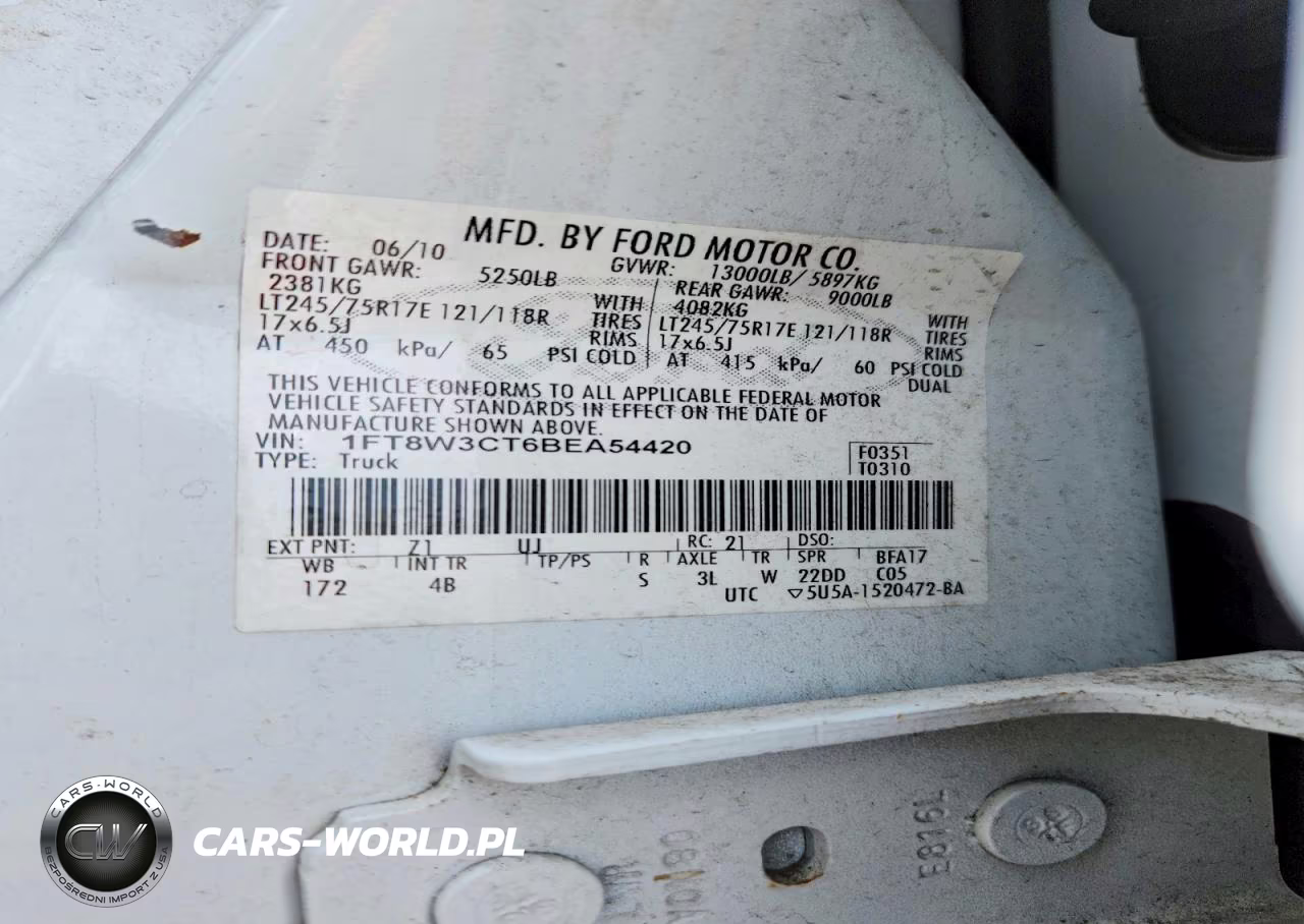 2011 Ford F350 Super Duty VIN:1FT8W3CT6BEA54420 - 10