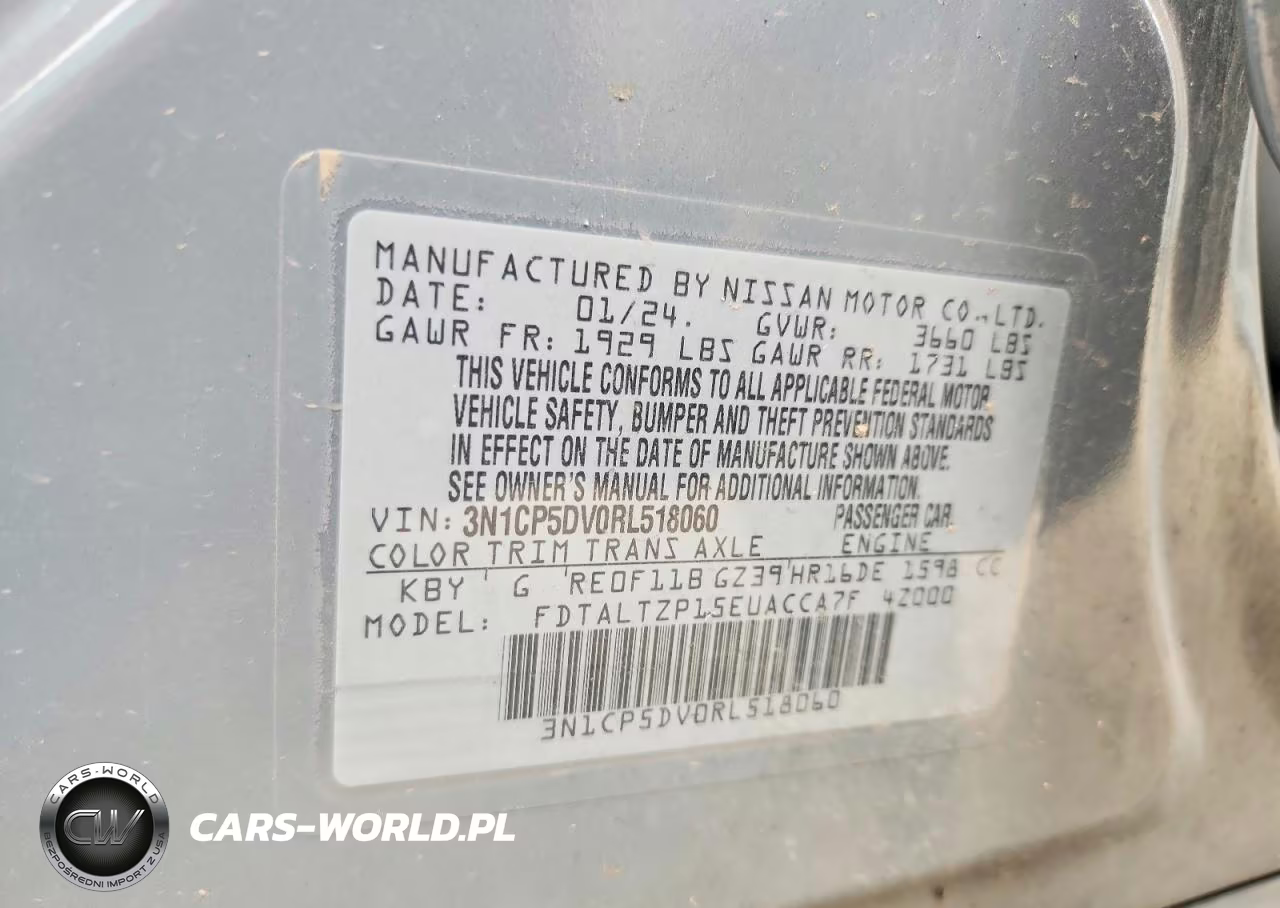 2024 Nissan Kicks Sr VIN:3N1CP5DV0RL518060 - 14