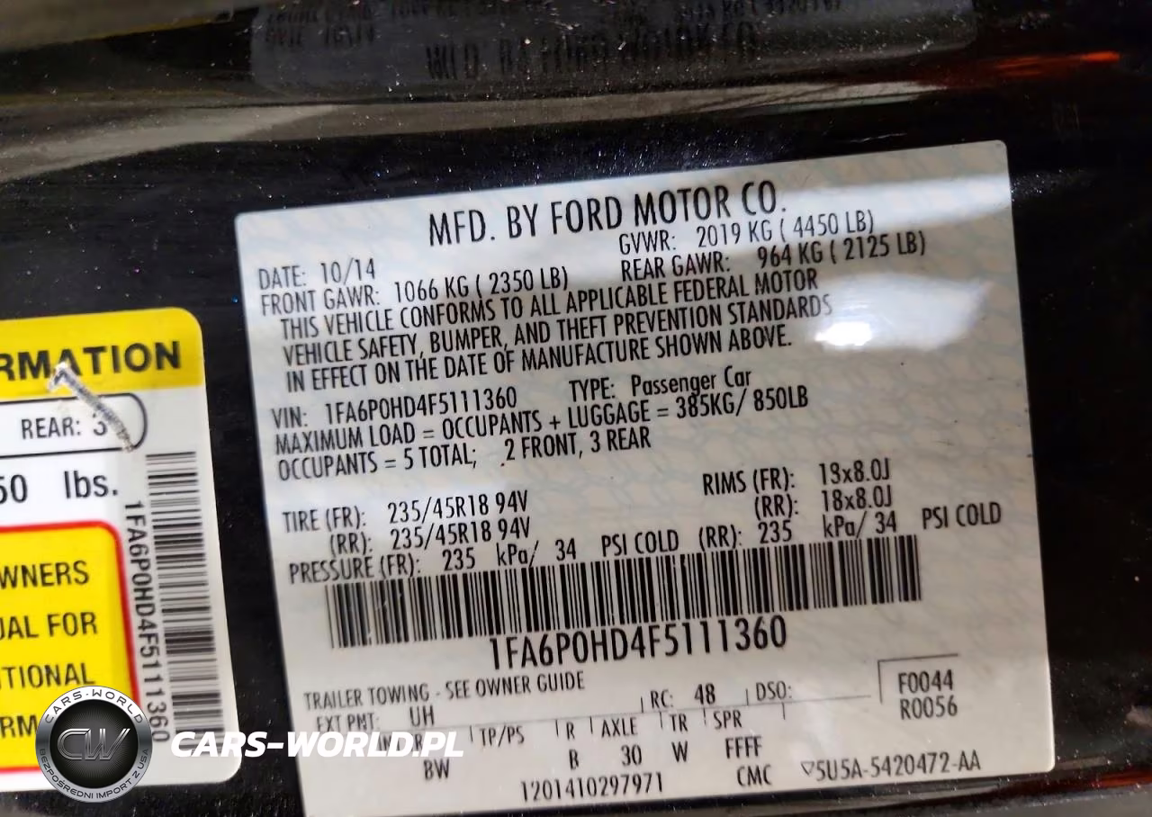2015 Ford Fusion Se VIN:1FA6P0HD4F5111360 - 12