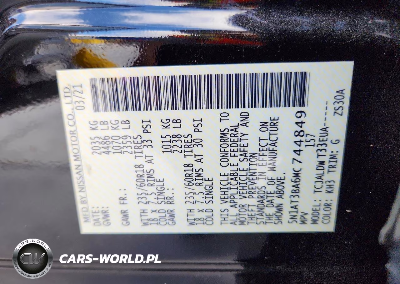 2021 Nissan Rogue Sv VIN:5N1AT3BA6MC744849 - 14