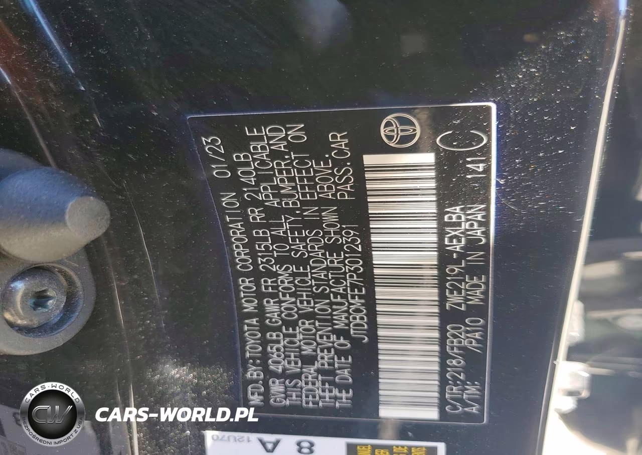 2023 Toyota Corolla Hybrid Le VIN:JTDBCMFE7P3012391 - 12