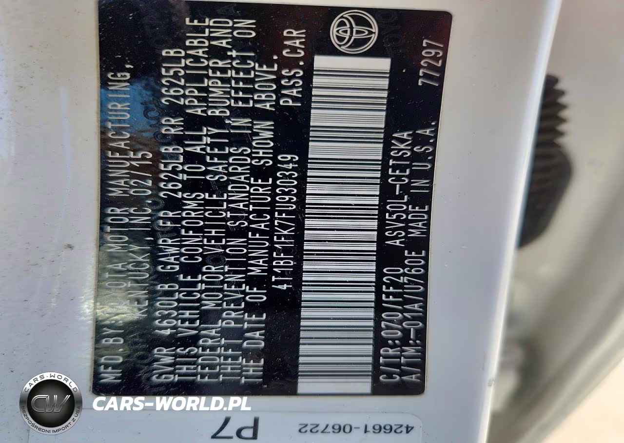 2015 Toyota Camry Se VIN:4T1BF1FK7FU930349 - 12