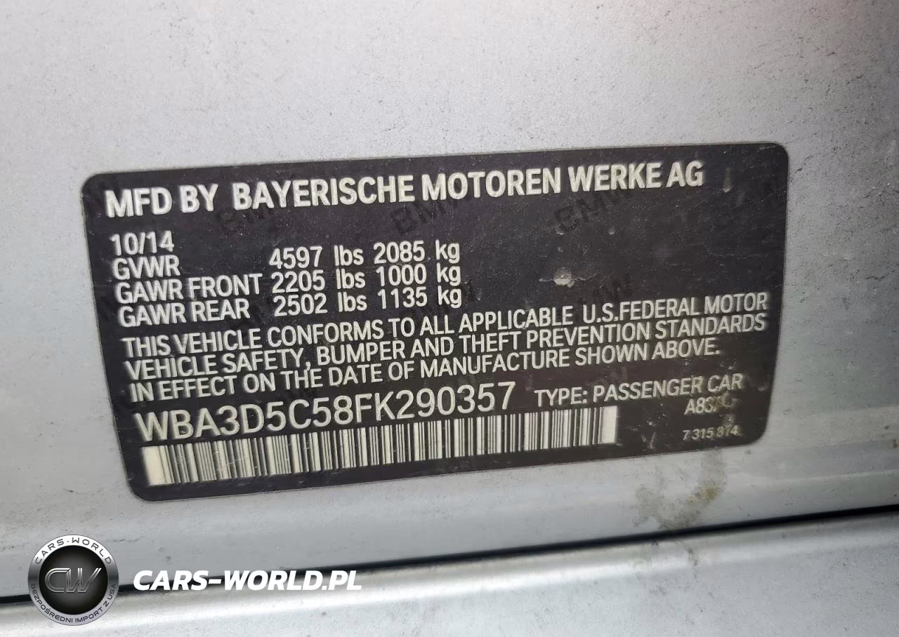 2015 BMW 328 D xDrive VIN:WBA3D5C58FK290357 - 12