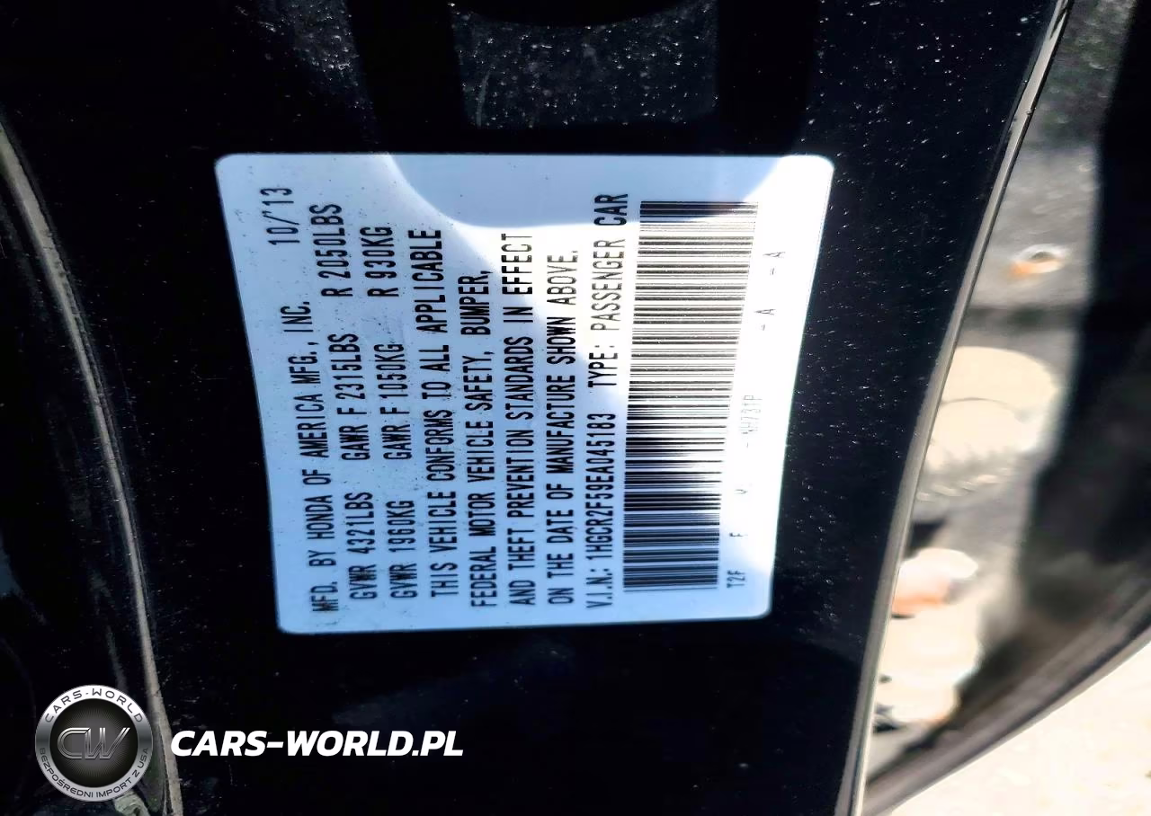 2014 Hond Accord VIN:1HGCR2F59EA045183 - 12