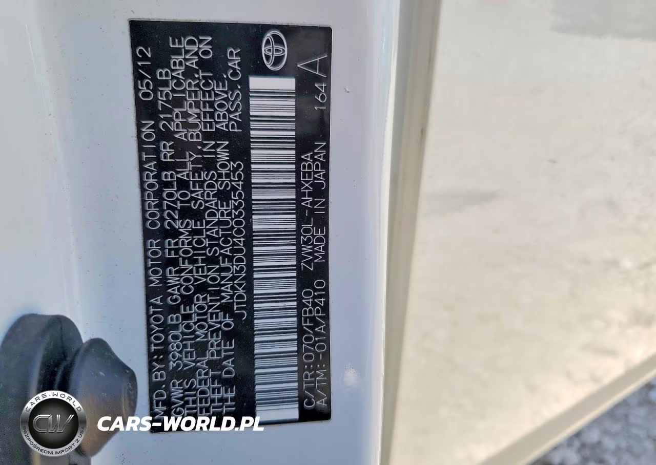 2012 Toyota Prius Three VIN:JTDKN3DU4C0335453 - 12
