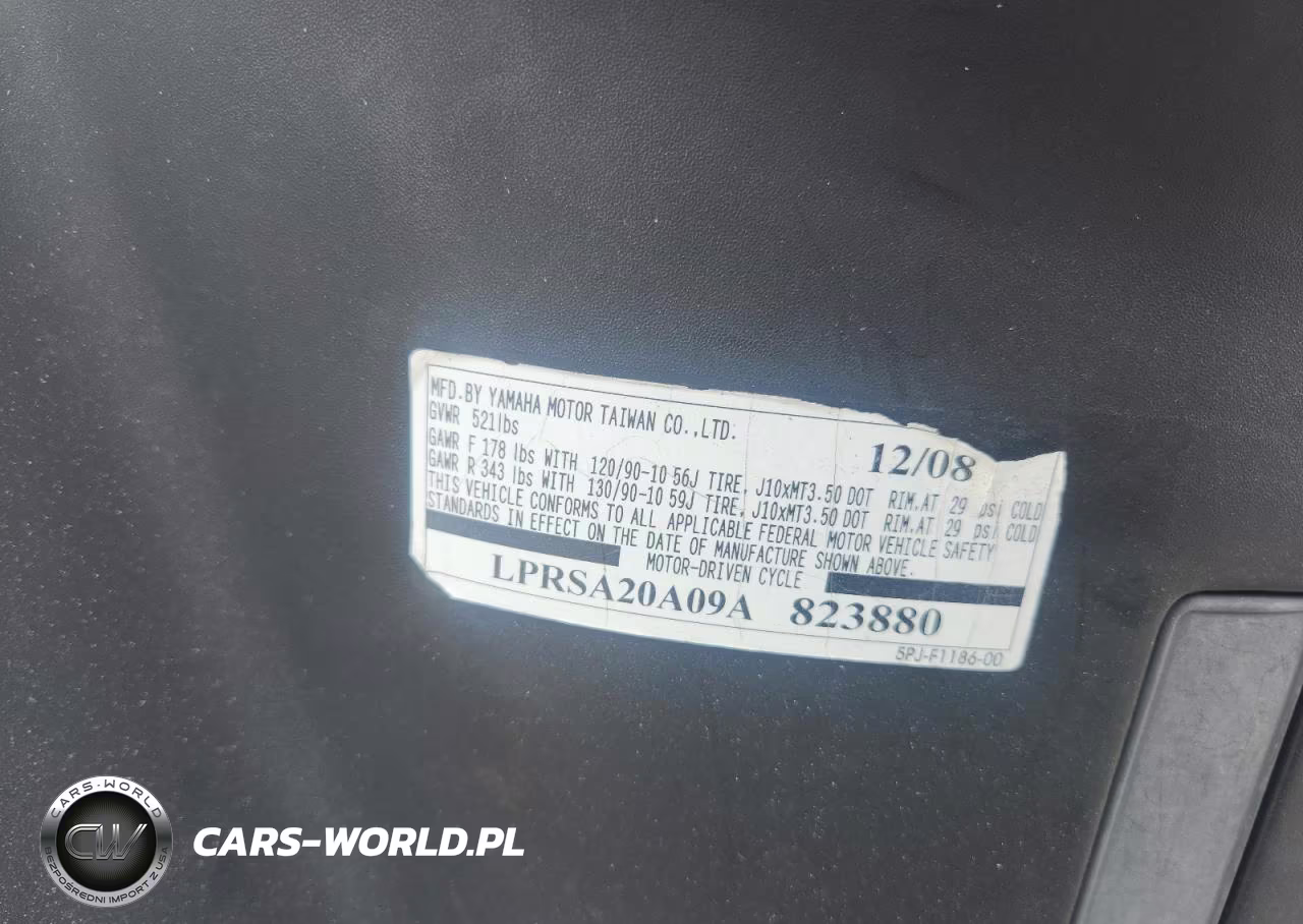 2009 Yama Zuma VIN:LPRSA20A09A823880 - 9