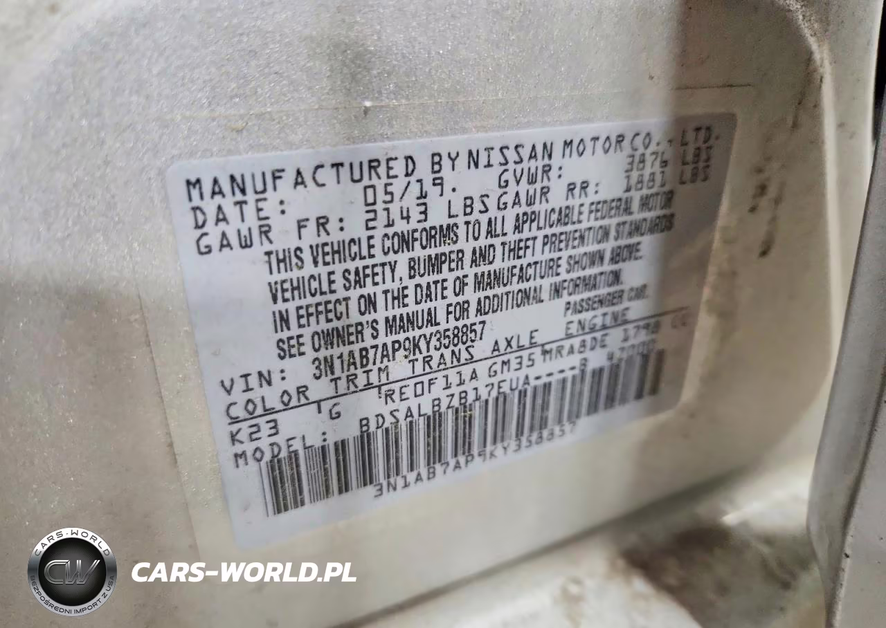 2019 Nissan Sentra S VIN:3N1AB7AP9KY358857 - 12
