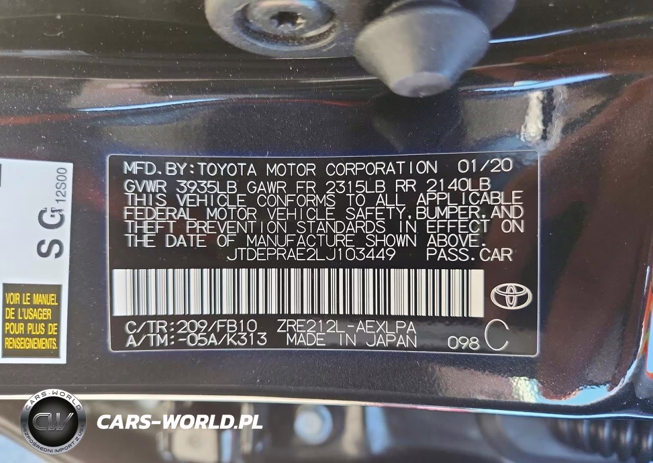 2020 Toyota Corolla Le VIN:JTDEPRAE2LJ103449 - 12