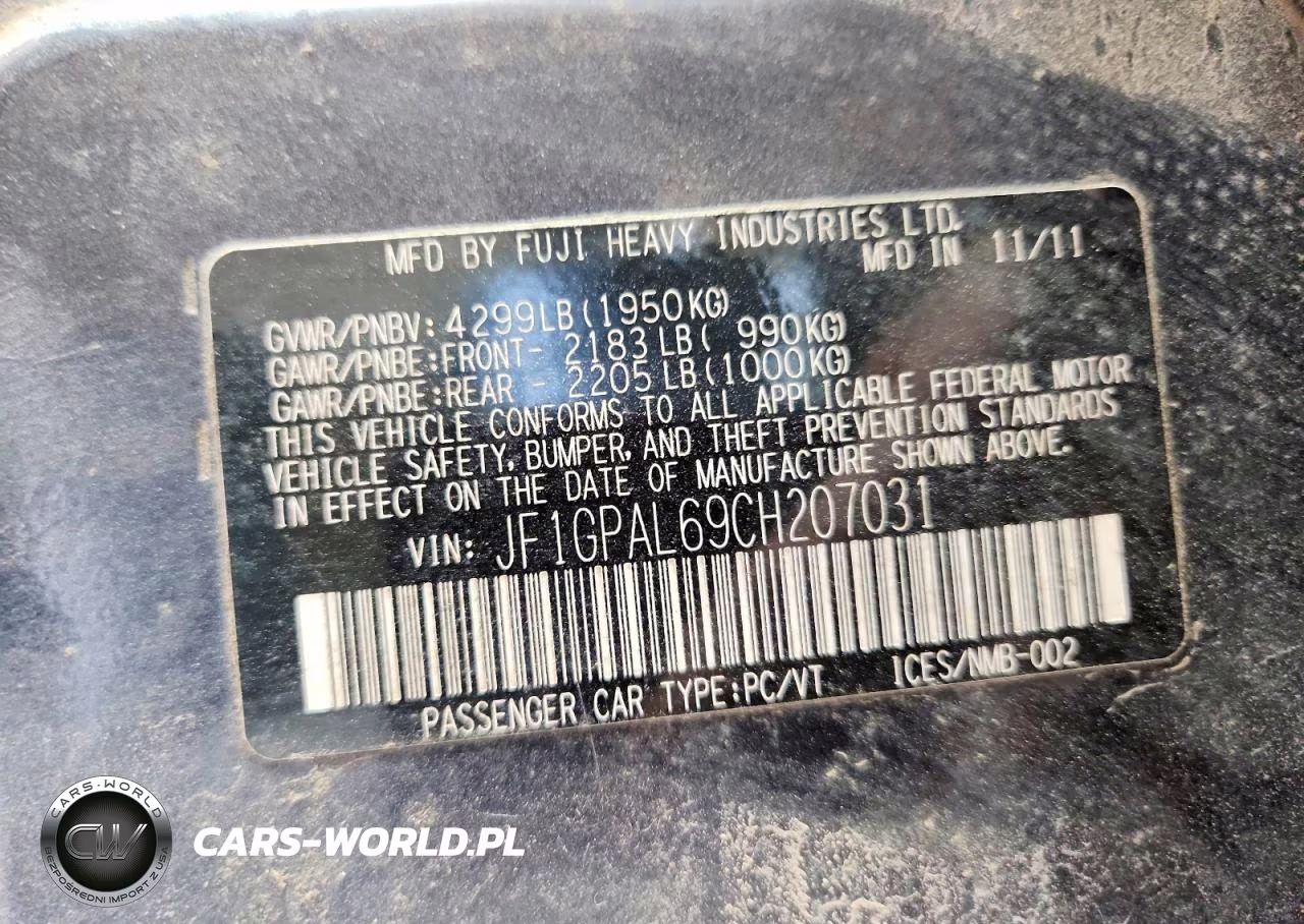 2012 Subaru Impreza Sport Premium VIN:JF1GPAL69CH207031 - 13