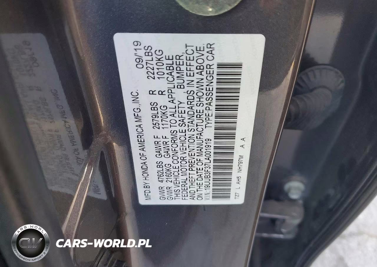 2020 Acura Tlx VIN:19UUB3F37LA001919 - 12
