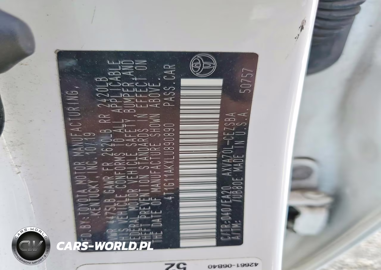 2020 Toyota Camry Se VIN:4T1G11AKXLU890890 - 12