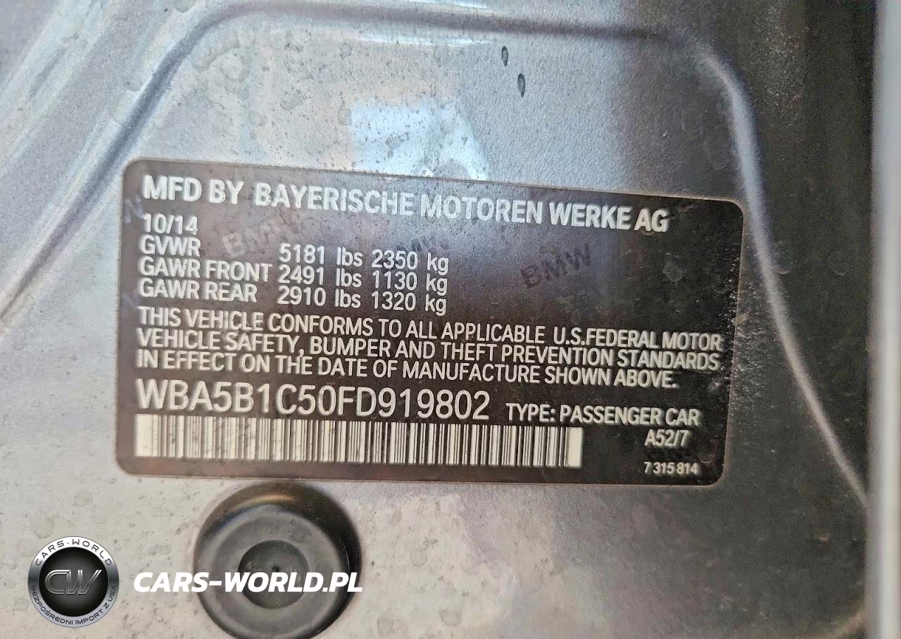 2015 BMW 535 I VIN:WBA5B1C50FD919802 - 13