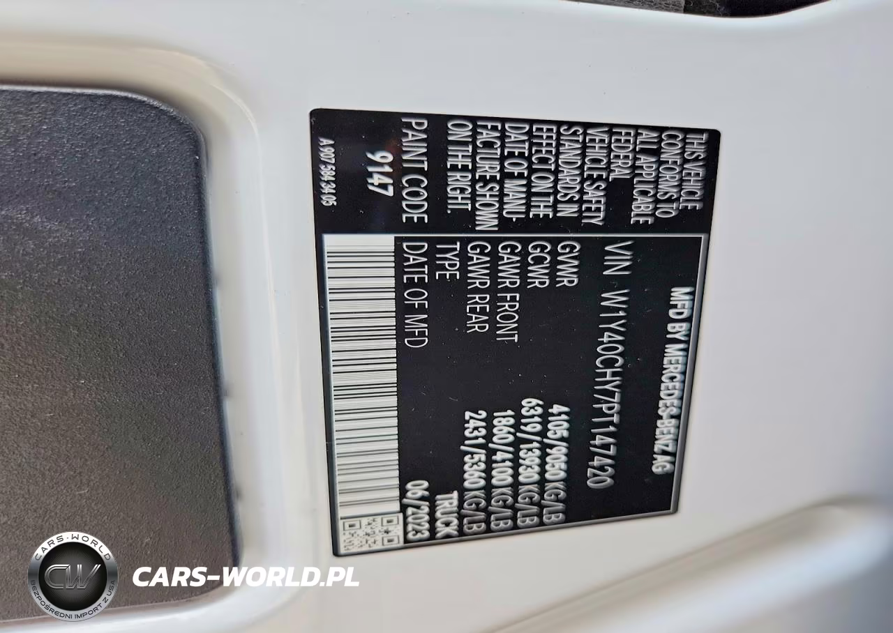 2023 Mercedes Benz Sprinter 2500 VIN:W1Y40CHY7PT147420 - 12