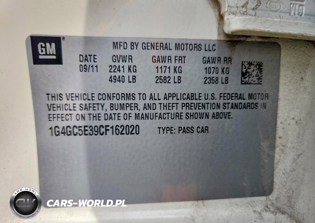 2012 Buick Lacrosse VIN:1G4GC5E39CF162020 - 12