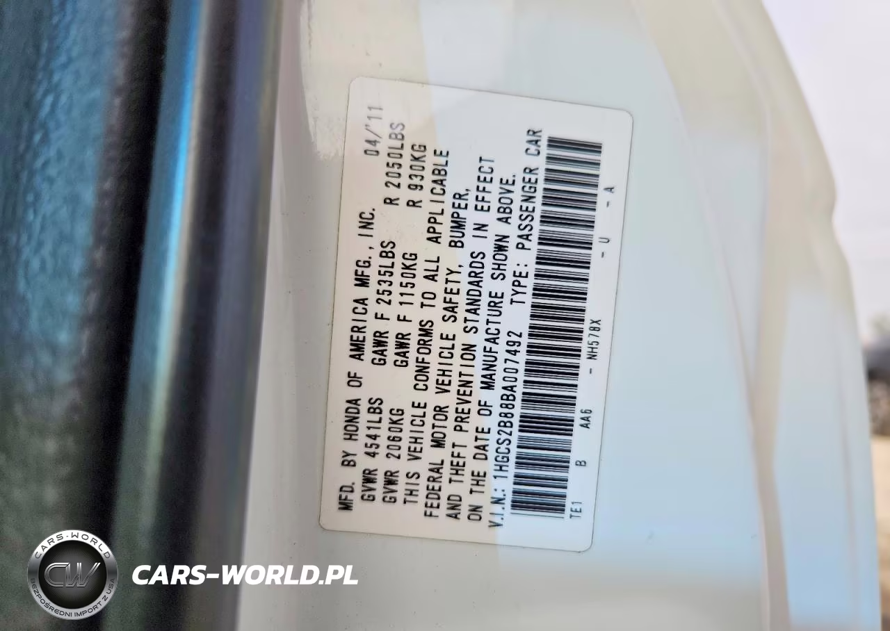 2011 Honda Accord Exl VIN:1HGCS2B88BA007492 - 12