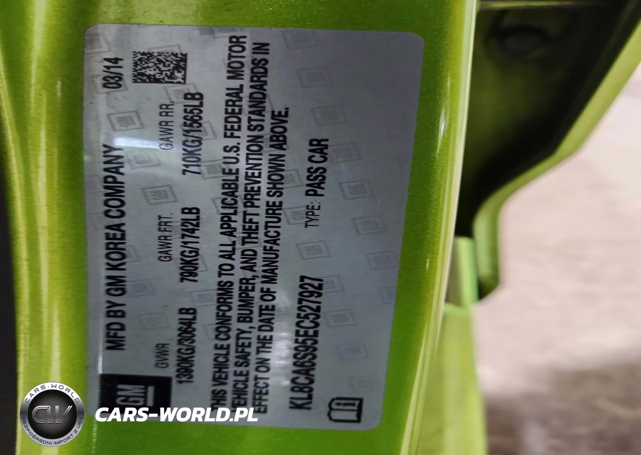 2014 Chevrolet Spark Ls VIN:KL8CA6S95EC527927 - 12
