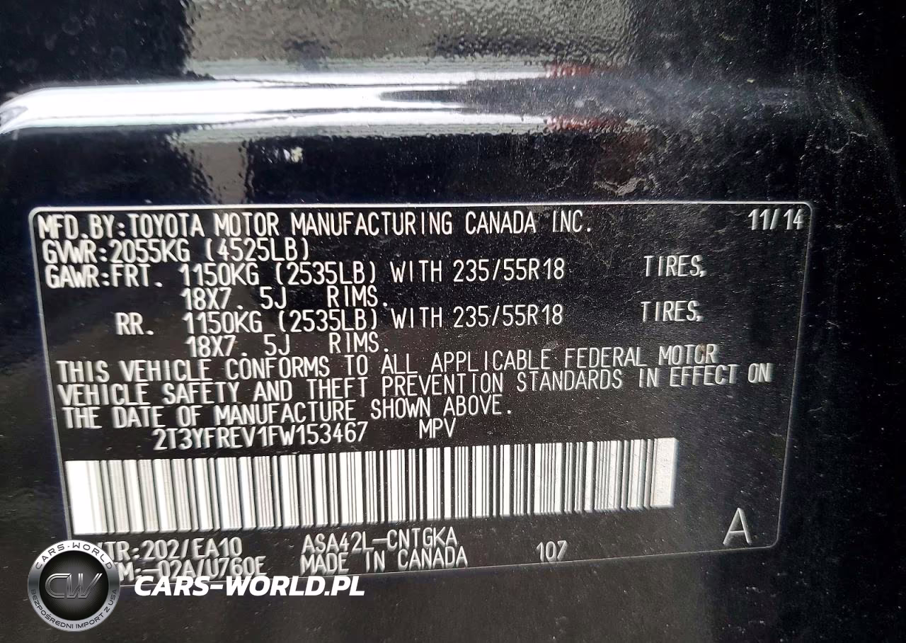 2015 Toyota Rav4 Limited VIN:2T3YFREV1FW153467 - 13