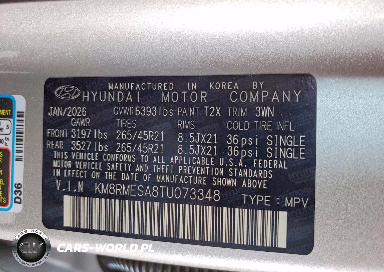 2026 Hyundai Palisade Calligraphy VIN:KM8RMESA8TU073348 - 12