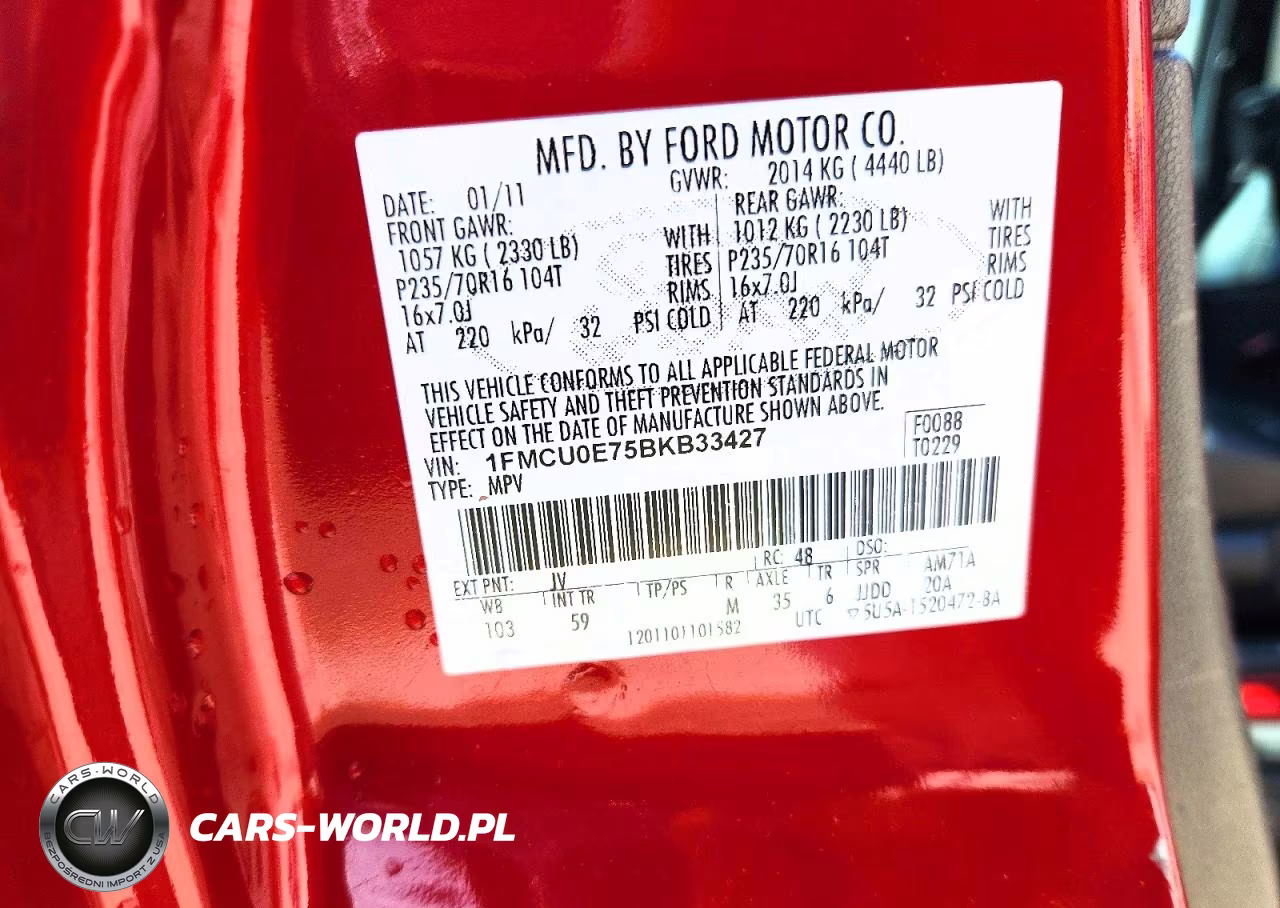 2011 Ford Escape Limited VIN:1FMCU0E75BKB33427 - 12