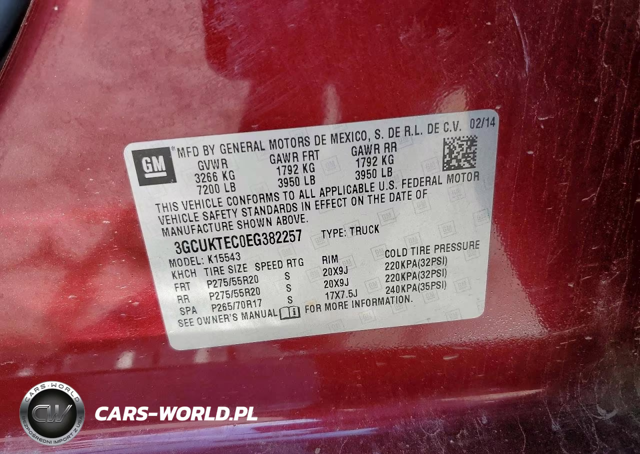 2014 Chevrolet Silverado K1500 High Country VIN:3GCUKTEC0EG382257 - 12