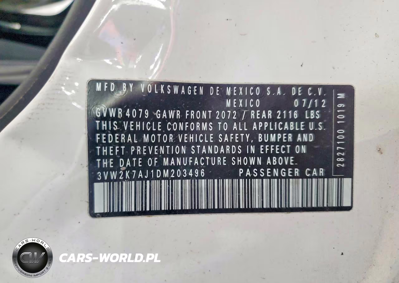 2013 Volkswagen Jetta Base VIN:3VW2K7AJ1DM203496 - 13