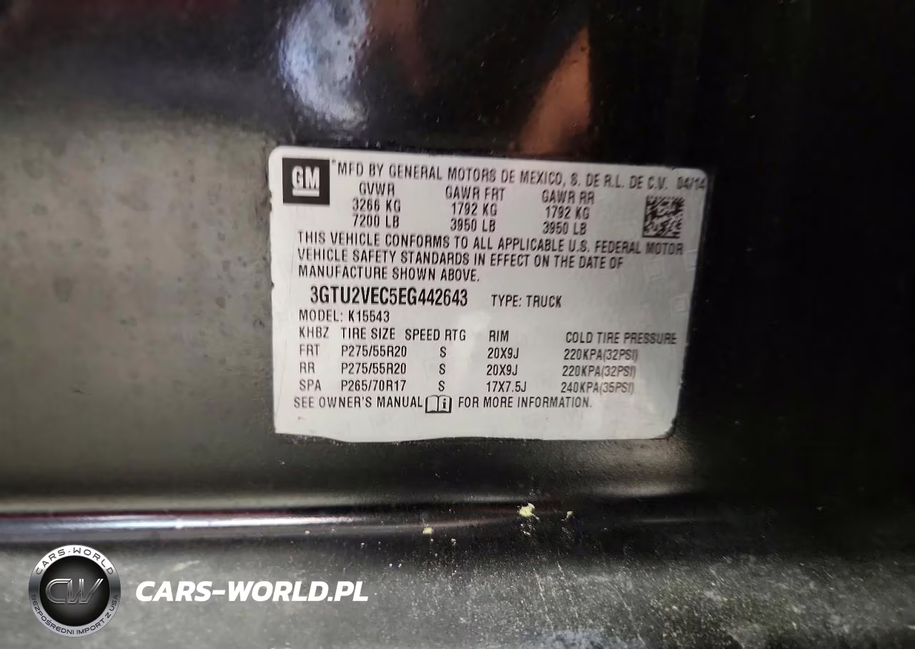 2014 GMC Sierra K1500 Slt VIN:3GTU2VEC5EG442643 - 12
