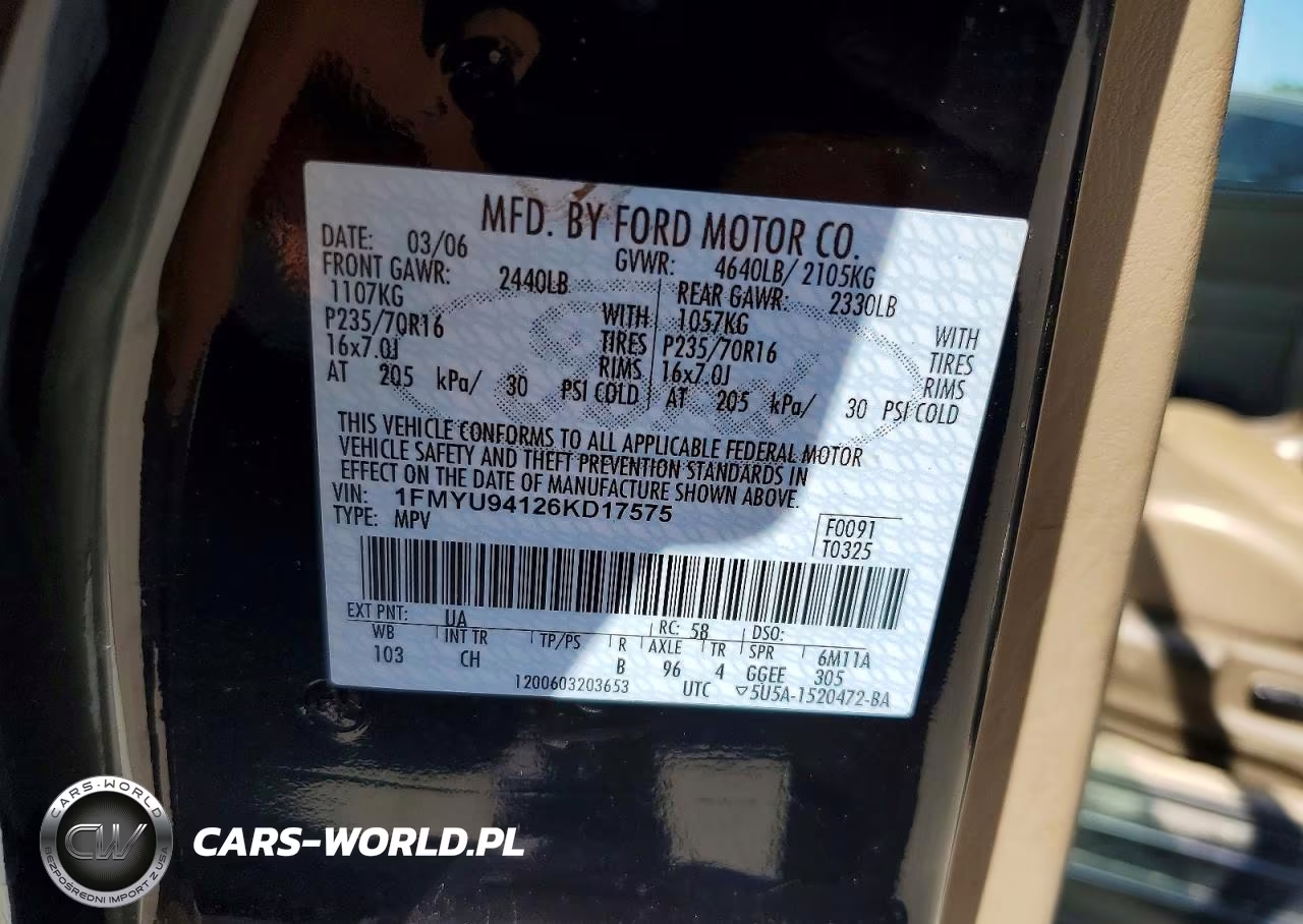 2006 Ford Escape Limited VIN:1FMYU94126KD17575 - 13