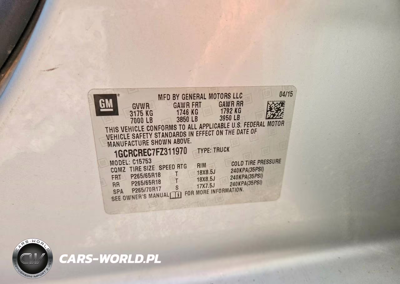 2015 Chevrolet Silverado C1500 Lt VIN:1GCRCREC7FZ311970 - 12