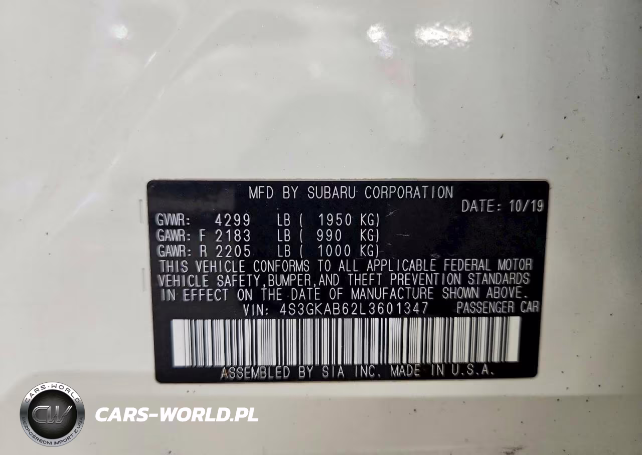 2020 Subaru Impreza VIN:4S3GKAB62L3601347 - 12