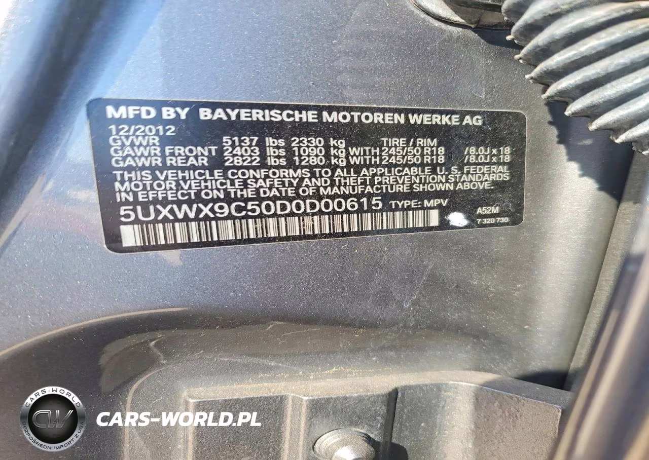 2013 BMW X3 xDrive28I VIN:5UXWX9C50D0D00615 - 13
